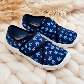 BEFADO S.A. Pantofole per bambini Befado Tracce di un dinosauro 974X476 Blu navy 1