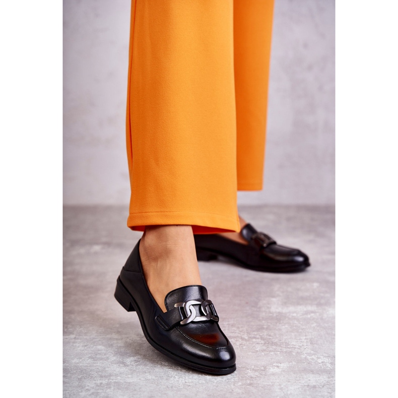 Vinceza Mocassini alla moda in pelle nero Trine 1