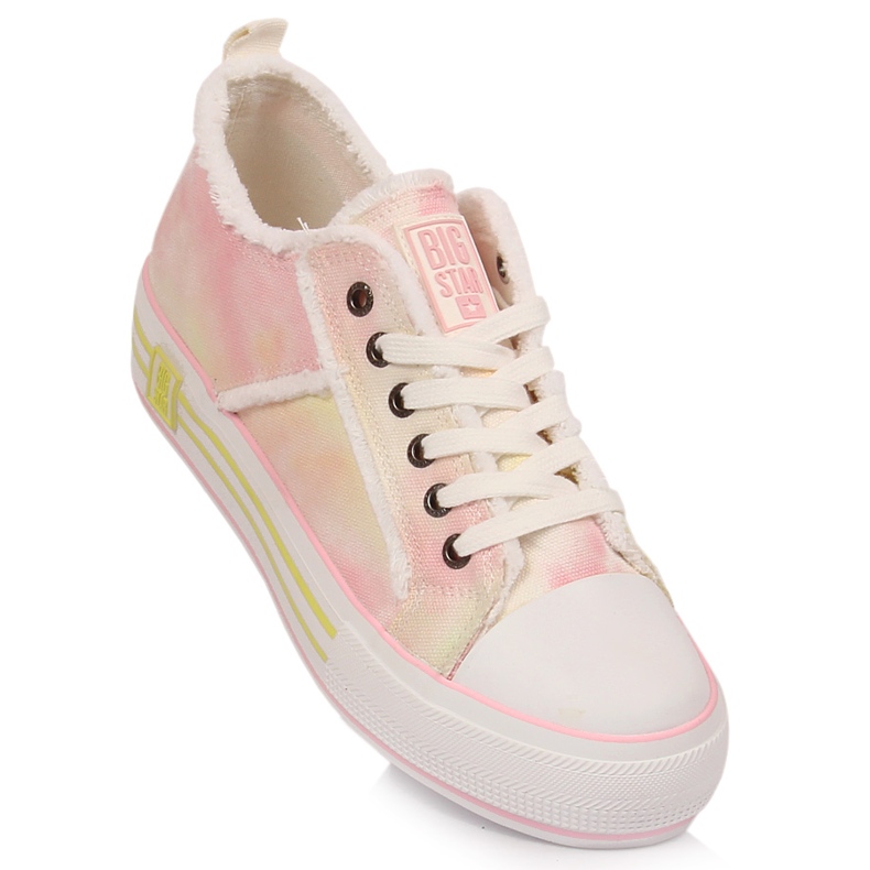 Sneakers da donna sulla piattaforma tie dye Big Star LL274174 rosa 1