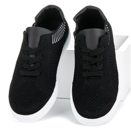 Ideal Shoes Sneakers in tessuto da donna nero 2