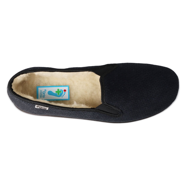 Pantofole da uomo Befado isolate con lana pu 013M319, nero e blu navy 2