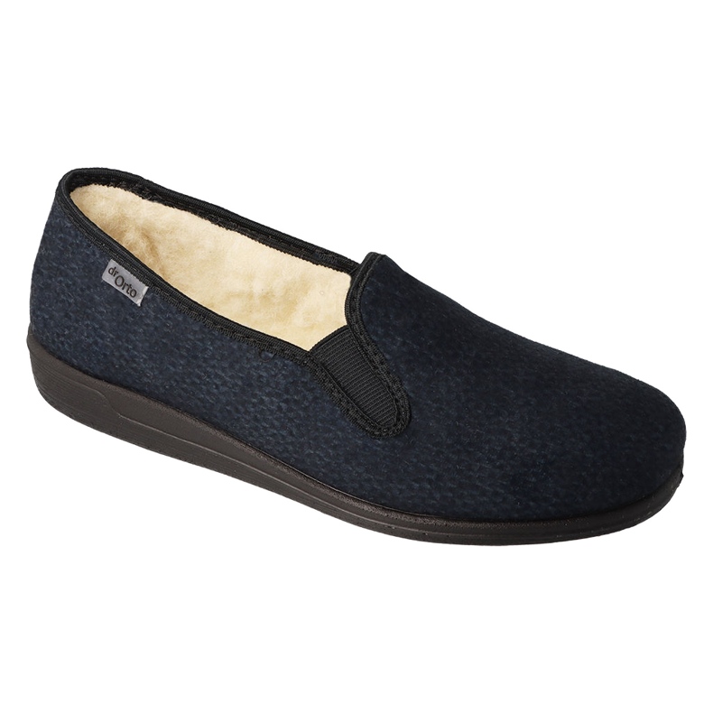 Pantofole da uomo Befado isolate con lana pu 013M319, nero e blu navy 1