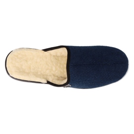 Pantofole da uomo Befado, pu 000M325, blu navy, isolate con lana 2