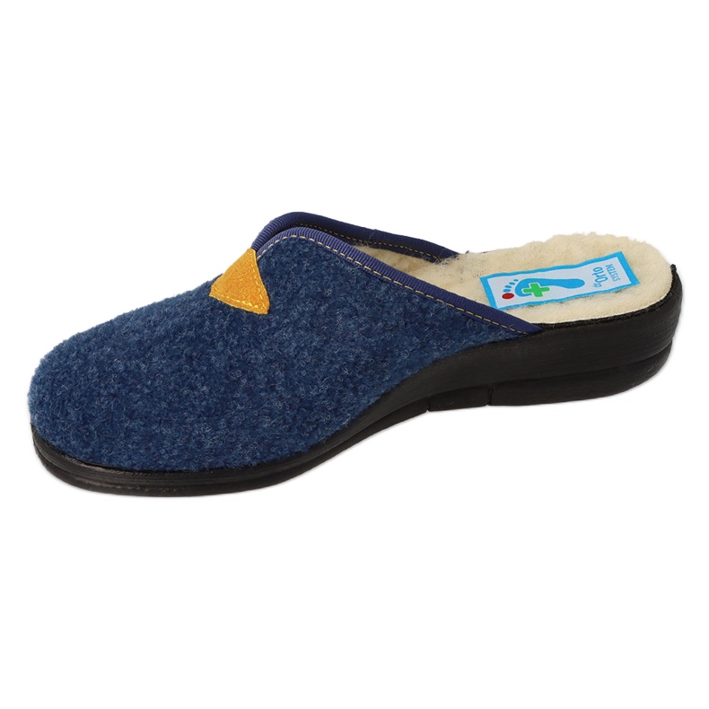 Pantofole da donna Befado pu 937D636, blu navy, foderate in lana 2