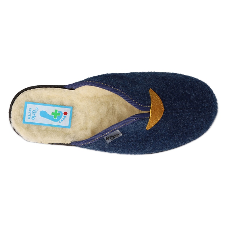 Pantofole da donna Befado pu 937D636, blu navy, foderate in lana 1