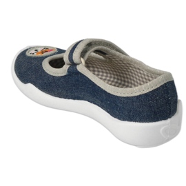Pantofole per bambini Befado con applicazione in Velcro 114X498 blu navy 2