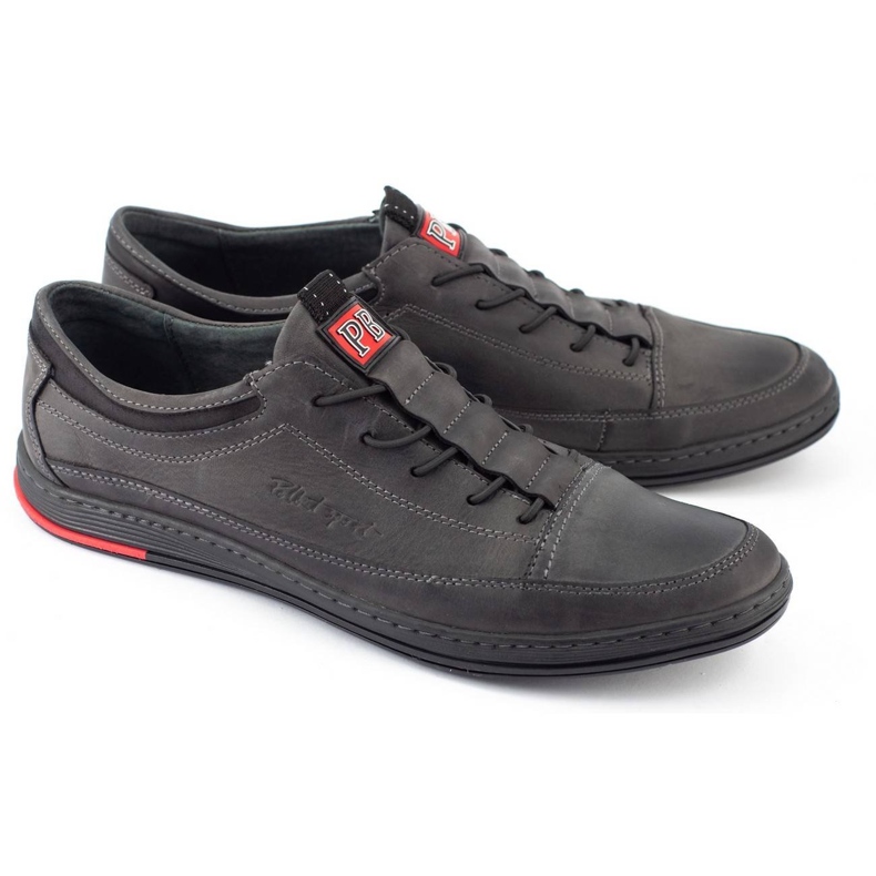 Polbut Scarpe casual in pelle da uomo grigie K22 grigio 2