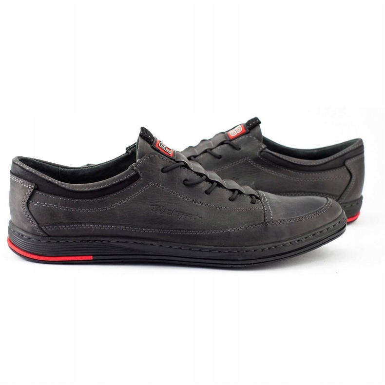 Polbut Scarpe casual in pelle da uomo grigie K22 grigio 4