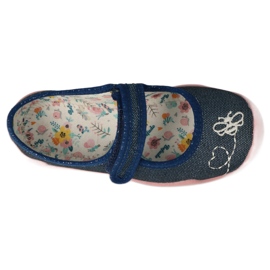 Ciabatte per bambini Befado 114X489 blu navy con applicazione 1