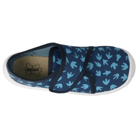 Pantofole per bambini Befado 974X476 blu navy con motivi blu 1