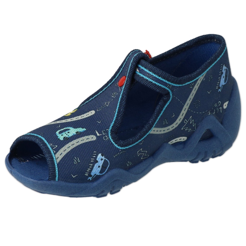 Pantofole per bambini Befado con chiusura 217P117, blu navy 1