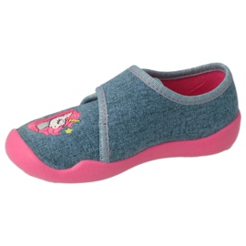 Pantofole per bambini Befado 122X016, grigie con un unicorno grigio 2