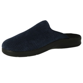 Ciabatte da uomo in pu Befado 548M029 velluto a coste blu navy 1