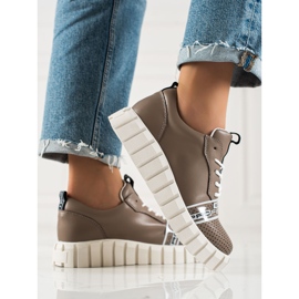 ARTIKER Scarpe in pelle marrone moda 1