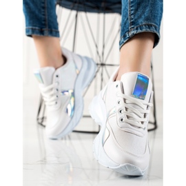 TRENDI Sneakers Con Glitter bianco argento 1