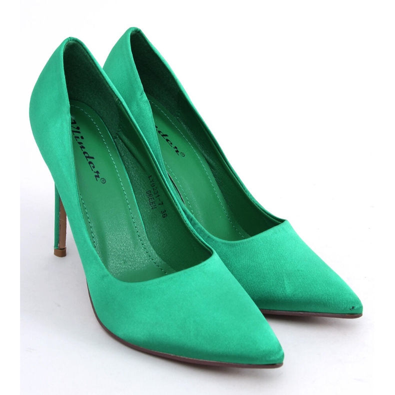 BM Tacchi alti da donna in raso TALIA NERO verde 2