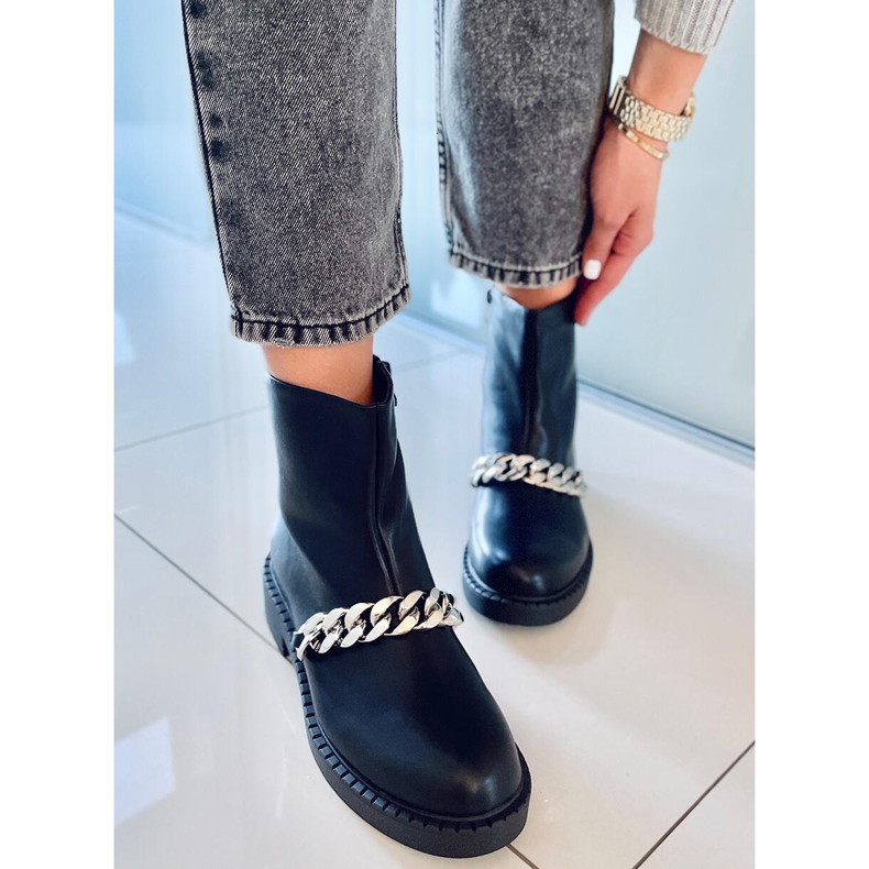 PA1 Foster Stivaletti catena da donna di colore nero 1