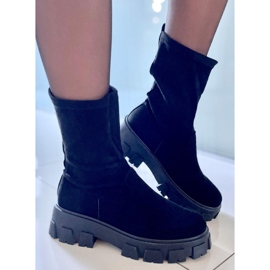 PA1 Phyllis Stivali flat in camoscio nero 1