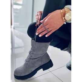 PA1 Stivali stringati in camoscio Lavey Grey grigio 2