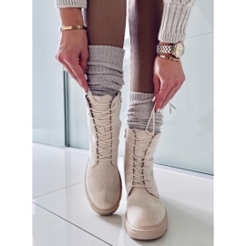 PA1 Stivaletti in camoscio con lacci Lavey Beige 1