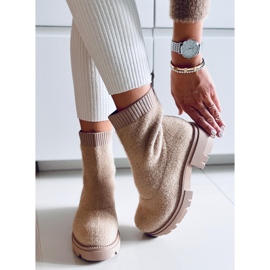 PA1 Roanna Kaki stivali a calzino beige 1