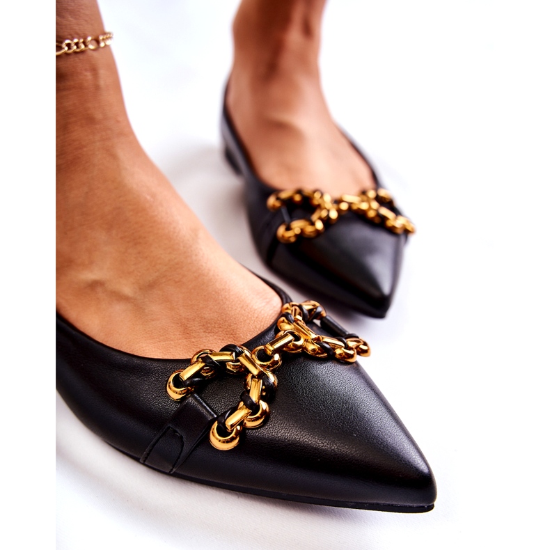 WS1 Ballerine Da Donna In Spitz Con Ornamento Carlos Nero 2