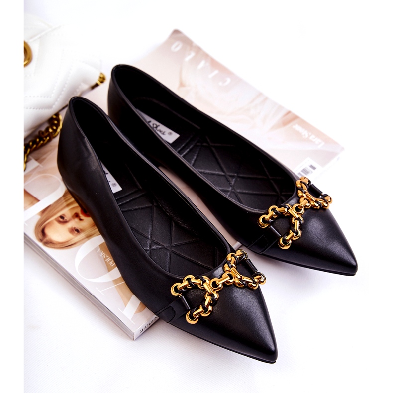 WS1 Ballerine Da Donna In Spitz Con Ornamento Carlos Nero 4