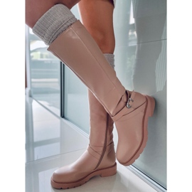 PA1 Stivali da equitazione da donna Khia Nude beige rosa 1