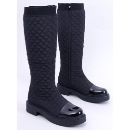 Eleganti stivali trapuntati Coco Black nero 1