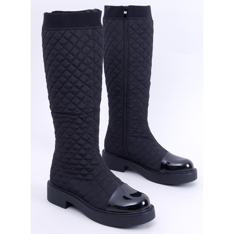 Eleganti stivali trapuntati Coco Black nero 1