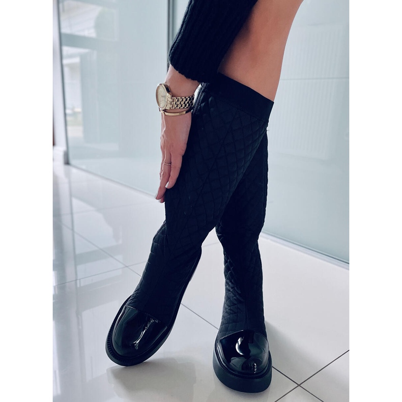 Eleganti stivali trapuntati Coco Black nero 2
