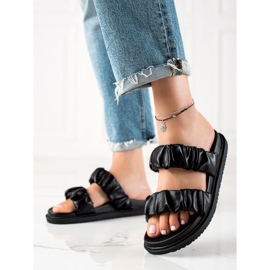 J. Star Ciabatte nere con righe nero 2