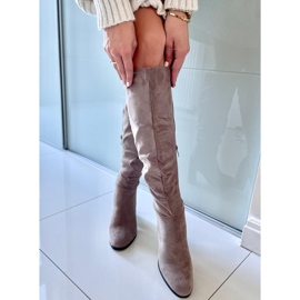 PA1 Classici stivali con tacco di Vilma Khaki beige 2