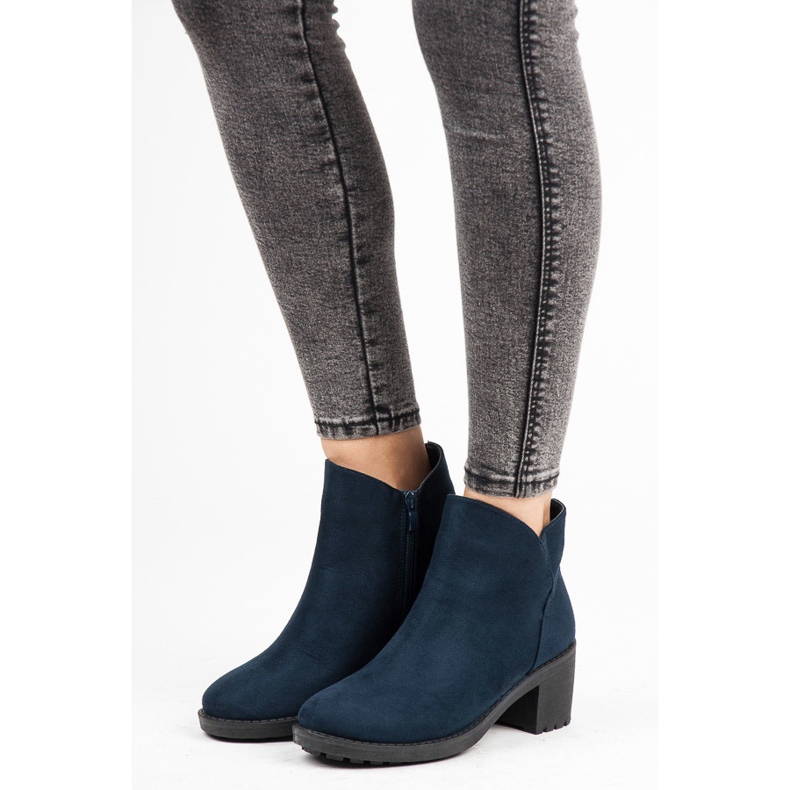 Vices New Collection Stivali con tacco alto in camoscio blu 2