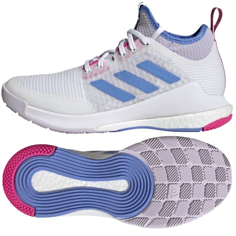 Scarpe da pallavolo adidas CrazyFlight Mid M HQ3489 bianca bianca 1