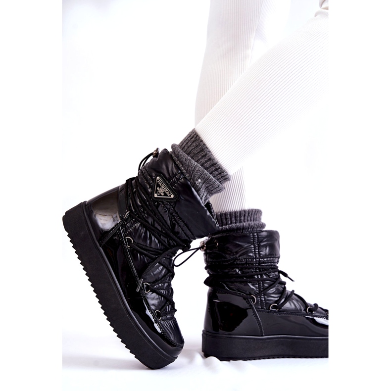 PM1 Stivali da neve stringati alla moda da donna in Carrios neri nero 6