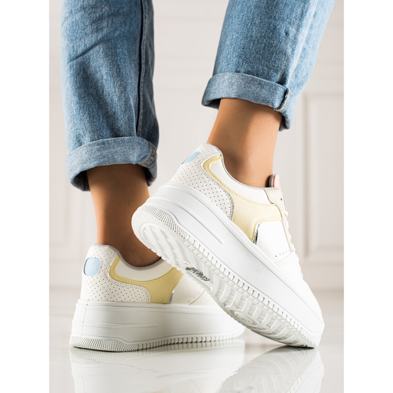 TRENDI Sneakers alla moda colorate bianca multicolore 1