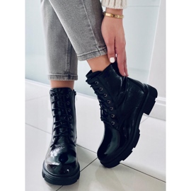PA1 Stivali stringati laccati di Neil Black nero 1