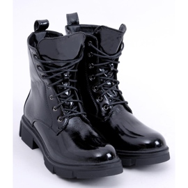 PA1 Stivali stringati laccati di Neil Black nero 2