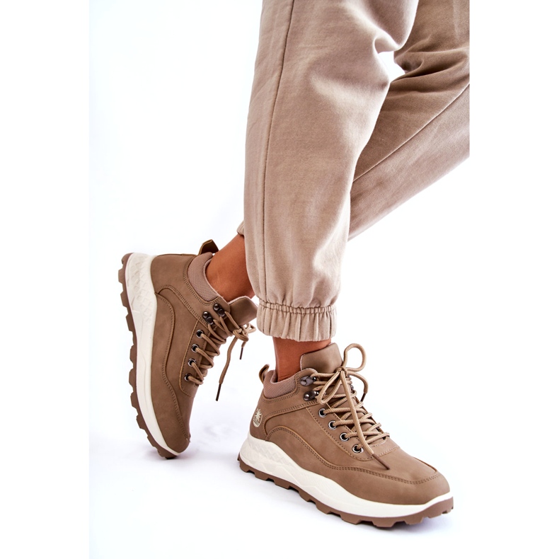 PA1 Calde scarpe da trekking da donna Trappers Beige Otto 3