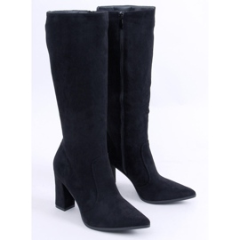 PA1 Farrah Stivali con tacco in camoscio nero 1
