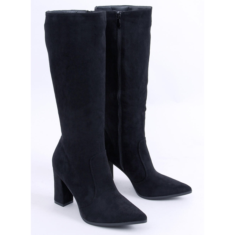 PA1 Farrah Stivali con tacco in camoscio nero 1