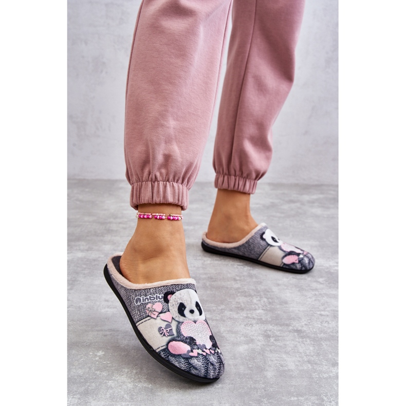 BEFADO S.A. Ciabatte Befado Panda Con Cuore 155D209 Grigio 2