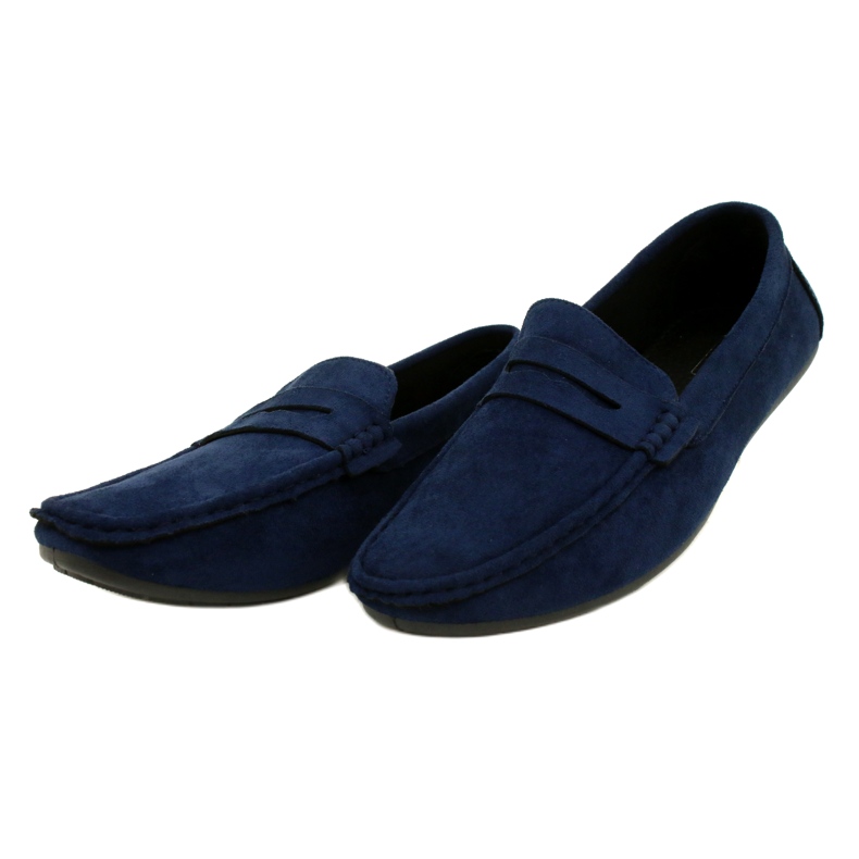 NEWS Scarpe da uomo mocassini blu navy 21MN26-4020 2