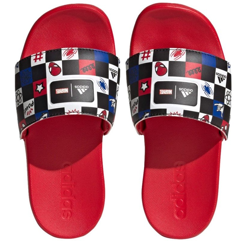 Infradito Adidas Adilette Comfort Spiderman K HP7758 rosso 1