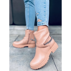 BM Stivaletti Cindy Nude con catena beige rosa 1