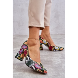 Lewski Shoes Décolleté in pelle con motivo a serpente Left Shoes 3277 Multicolore 2