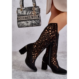 Lewski Shoes Stivali Traforati in Pelle Scamosciata Leewski Shoes 3234 Nero 2