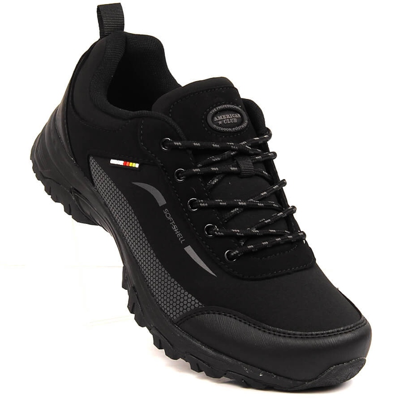 Scarpe da trekking impermeabili da uomo in softshell nero American Club 1