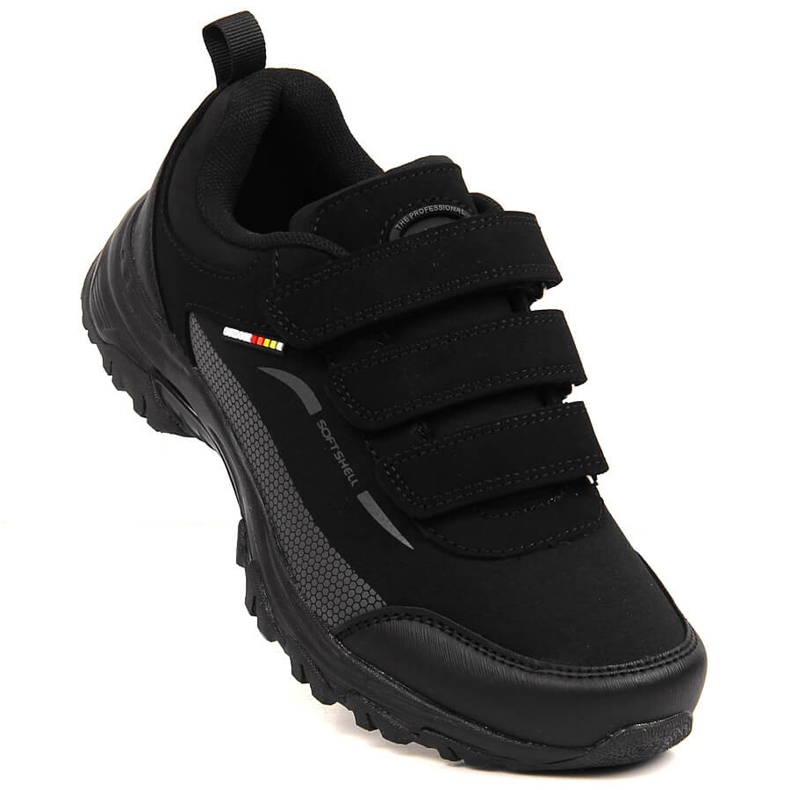 Stivali da trekking impermeabili neri American Club con velcro nero 1